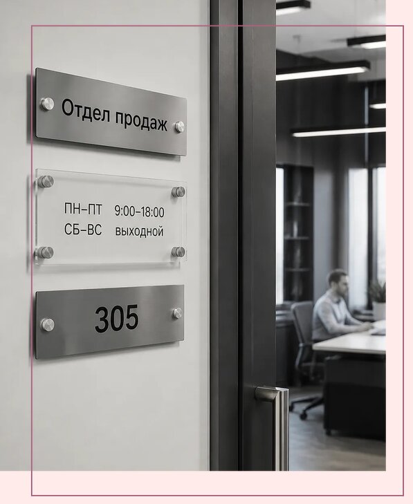 Офисные таблички на дверь в Моршанске по цене от 5089 р. | Аванза-Мрш